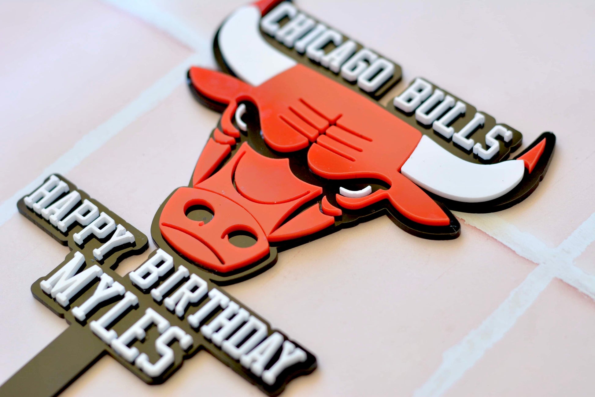 Chicago Bulls Cake Topper - Premium  from The Aesthetic Gift Co - Just $39.99! Shop now at The Aesthetic Gift Co