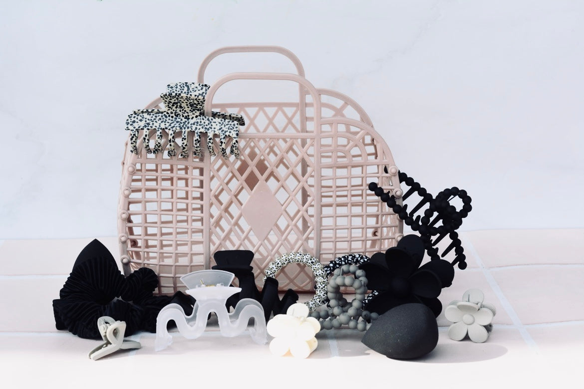 Hair Accessory Gift Bag - Monochrome - Premium Hair Accessory Gift Pack from The Aesthetic Gift Co - Just $59.99! Shop now at The Aesthetic Gift Co