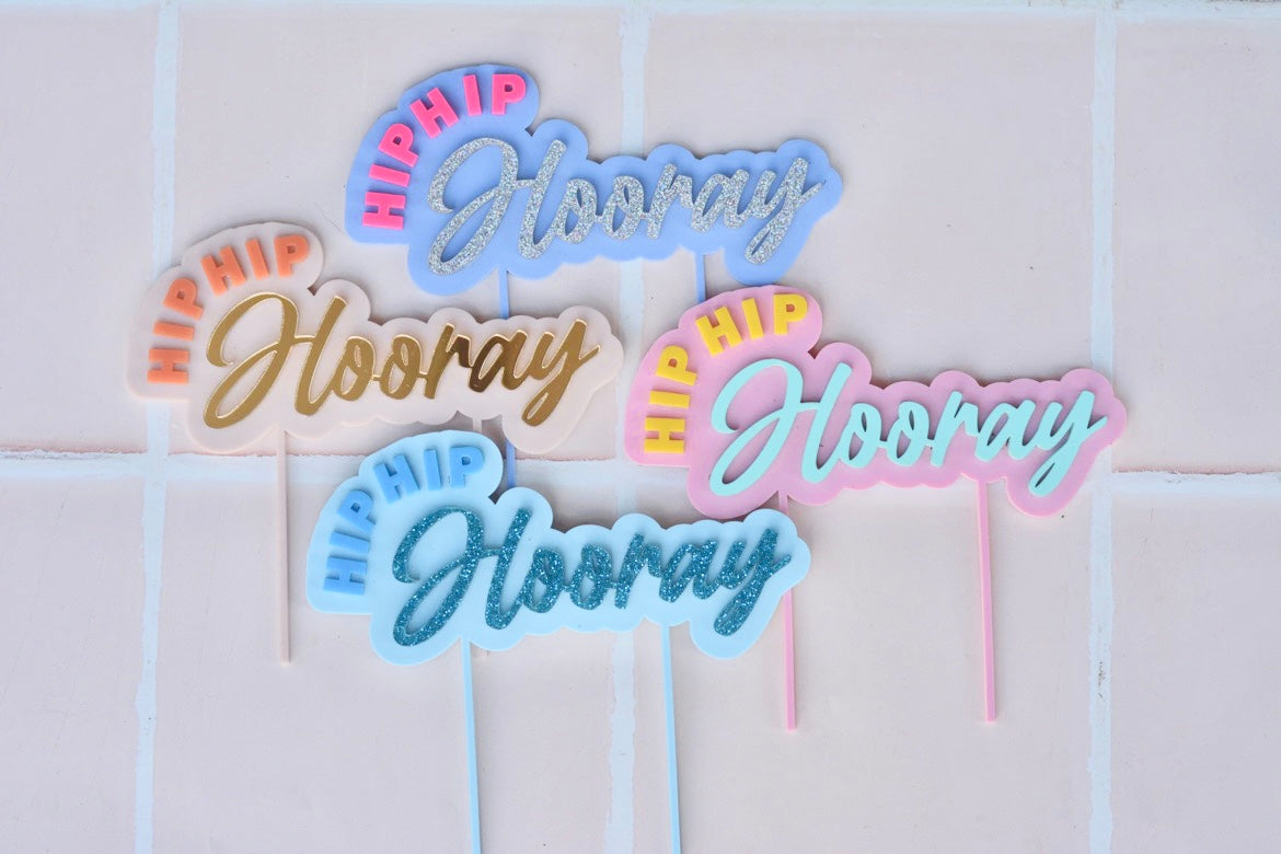 Hip Hip Hooray Cake Topper - Various Colours - Premium  from The Aesthetic Gift Co - Just $24.99! Shop now at The Aesthetic Gift Co