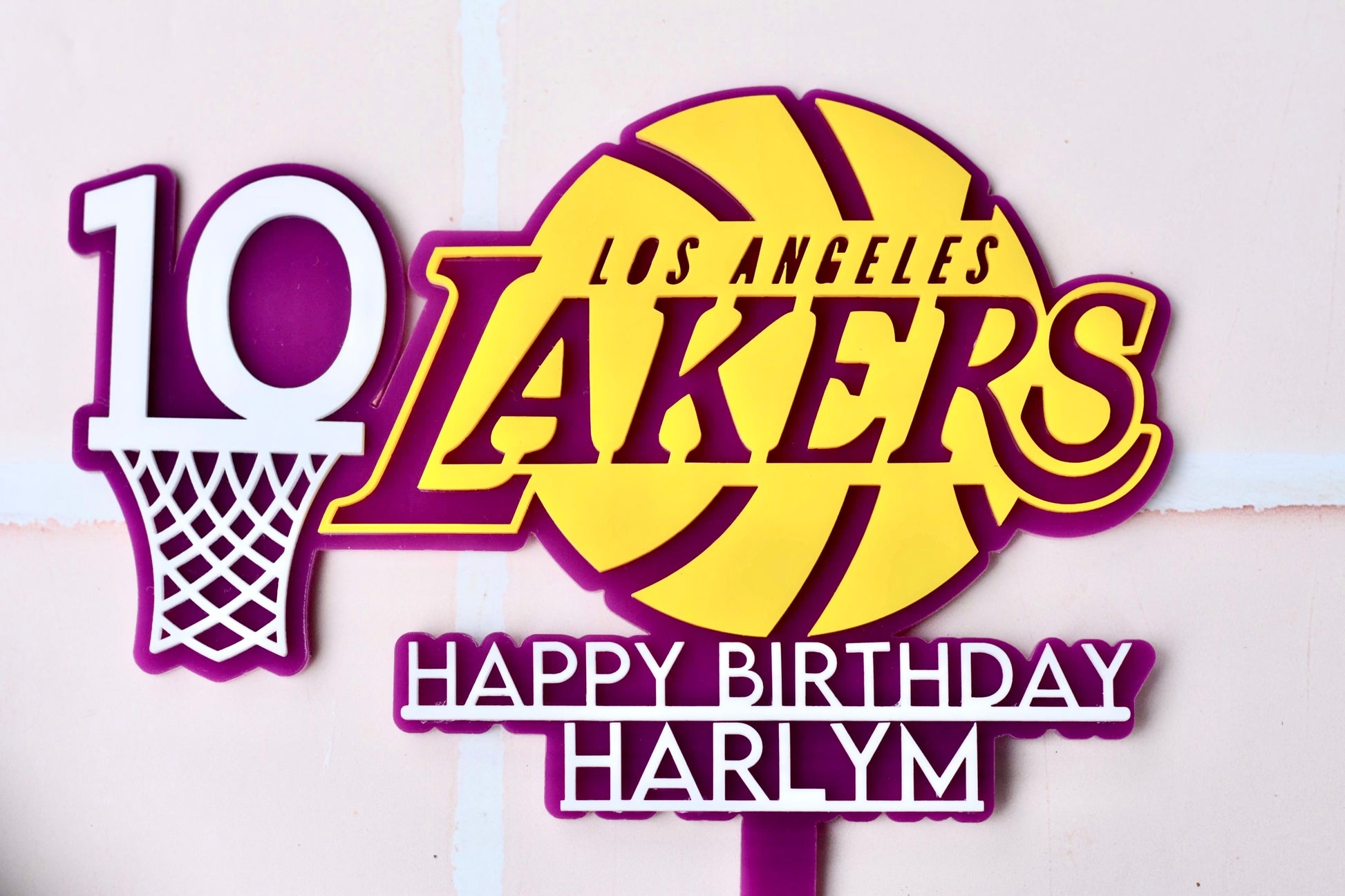 Lakers Cake Topper - Premium  from The Aesthetic Gift Co - Just $34.99! Shop now at The Aesthetic Gift Co