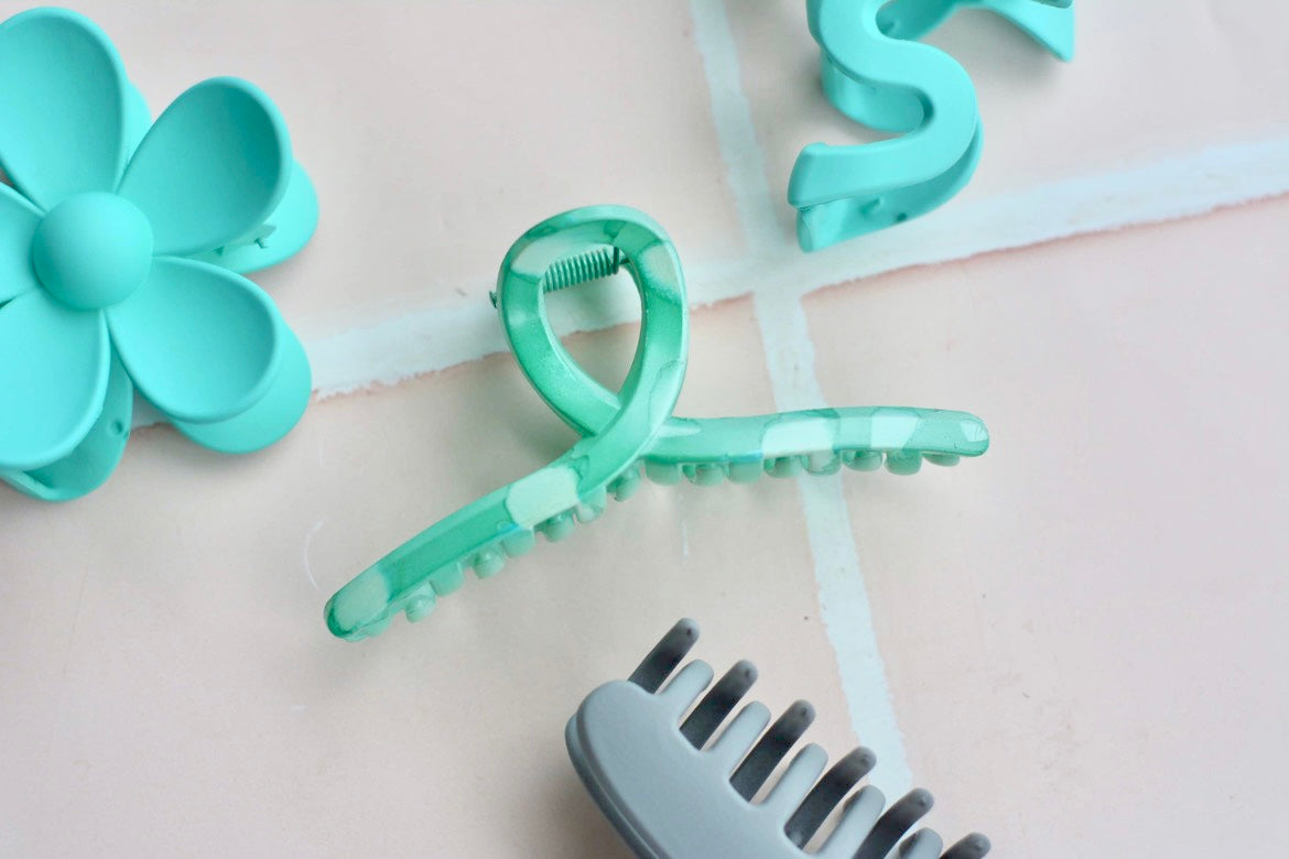 Tilly Hair Claw - Teal - Premium  from The Aesthetic Gift Co - Just $7.0! Shop now at The Aesthetic Gift Co