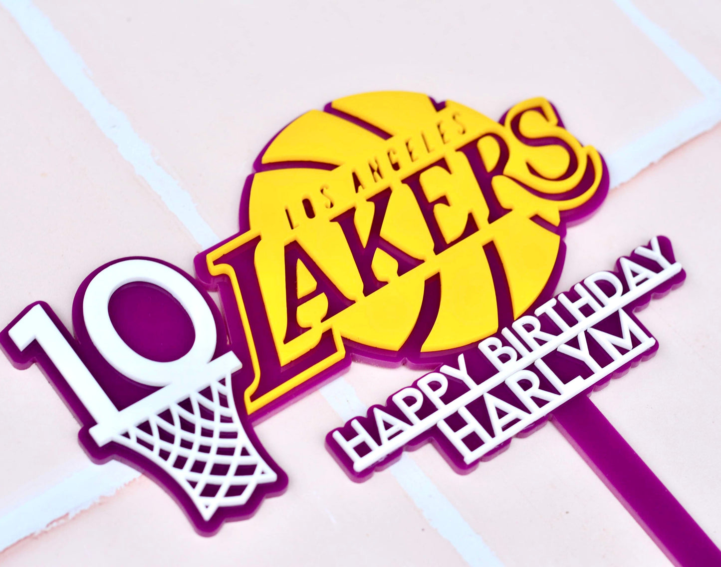 Lakers Cake Topper - Premium  from The Aesthetic Gift Co - Just $34.99! Shop now at The Aesthetic Gift Co