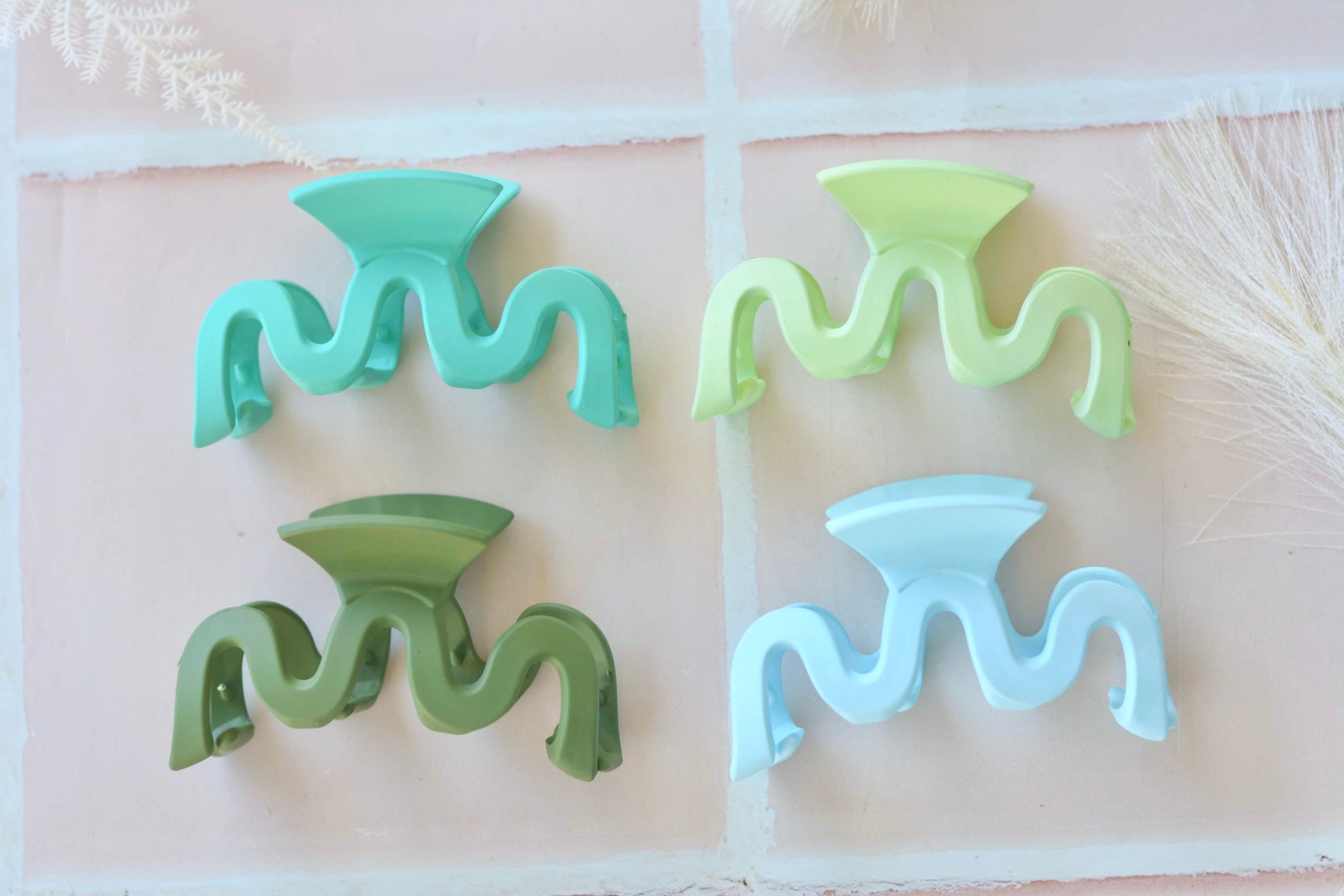 Betty Claw Clips Blue/Green Set of 4 - Premium Hair Claw from The Aesthetic Gift Co - Just $21! Shop now at The Aesthetic Gift Co