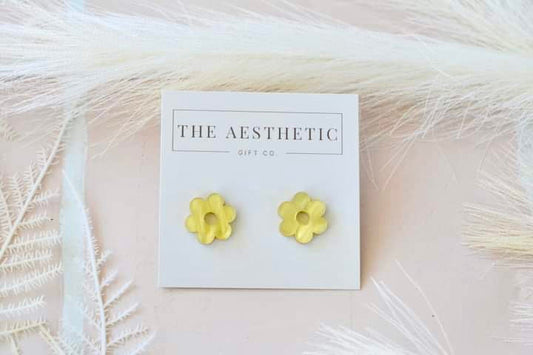 Tina Flower Studs - Pearl Yellow - Premium Earrings from MashUp Designs - Just $15.0! Shop now at The Aesthetic Gift Co