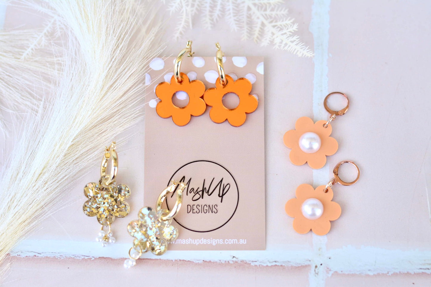 Wanda Hoops - Gold and Orange - Premium  from The Aesthetic Gift Co - Just $39.99! Shop now at The Aesthetic Gift Co